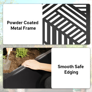 Metal Planter Box with Trellis, 44.5" Raised Garden Bed with Trellis Privacy Screen for Climbing Plants
