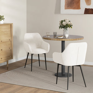 Dining Chairs Set of 2, Velvet-look Fabric Upholstered Kitchen Chairs with Backrest – view 7