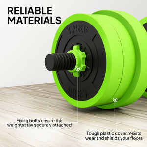 Soozier 44lbs 4-in-1 Adjustable Weight Dumbbell Set, Barbell, Kettlebell, Push Up Stand