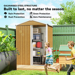 4.5 x 3ft Outdoor Storage Shed, Waterproof Metal Garden Shed with Lockable Door for Backyard, Patio, Lawn – view 17