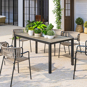 63"-94.5" Extendable Patio Dining Table for 6-8 Person, Outdoor Dining Table with Aluminium Edging – view 13