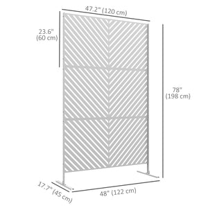 6.5FT Decorative Outdoor Divider, Metal Privacy Screen with Stand, Triangle Style, Black – view 9
