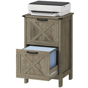 Vertical Filing Cabinet with 2 Drawers, Rustic Farmhouse Office Storage Cabinet for A4, Letter Size – view 8