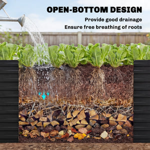 5' x 3' x 2' Raised Garden Bed, Galvanized Planter Box for Growing Flowers, Herbs and Vegetables, Black – view 5