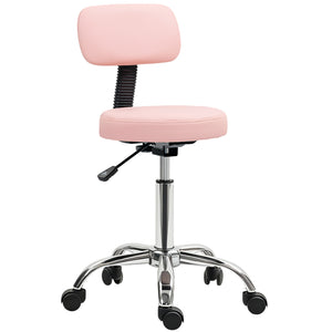 Adjustable Rolling Stool with Removable Backrest, Faux Leather Swivel Stool Chair for Salon Spa, Bar – view 8