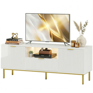 Modern TV Console for TVs up to 60 Inch, Entertainment Center with Smart RGB LED Lights and Soft Close – view 8