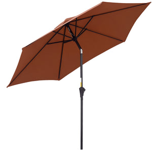 8.5FT Patio Umbrella, Round Garden Parasol with 6 Ribs, Market Sunshade Tilt Canopy w/ Crank Handle for
