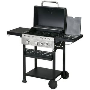40,000 BTU Propane Gas Grill BBQ Cart with 4 Main Burners, 1 Side Burner, with Warming Rack – view 8