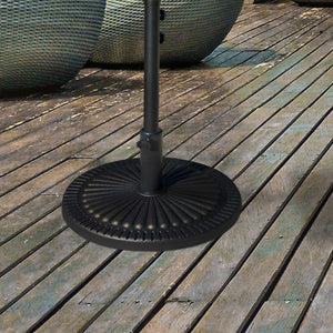 Round Umbrella Base Φ19.1", 31.5 lbs Resin Stand with Decorative Design for Poles 1.5"/1.9", Bronze