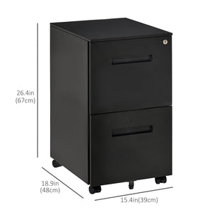 File Cabinet, Vertical Filing Cabinet with Adjustable Partition for A4 Letter Size, Lockable for Office – view 2