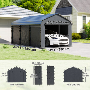Carport Replacement Canopy Cover Sidewalls for 12' x 20' Carport – view 2