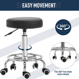 Adjustable Swivel Salon Stool Hydraulic PU Barber Rolling Massage Tattoo Chair Bar Beauty SPA Seat, Black – view 7
