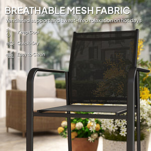 Stackable Patio Chairs Set of 4, Outdoor Dining Chairs with 20" Deep Seat, All Weather Breathable Mesh – view 5