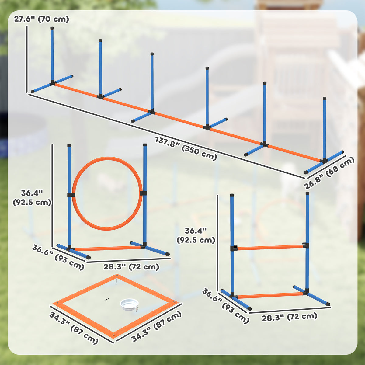 Dog Agility Training Equipment, 5PCS Dog Obstacle Course Starter Kit with Carrying Bag