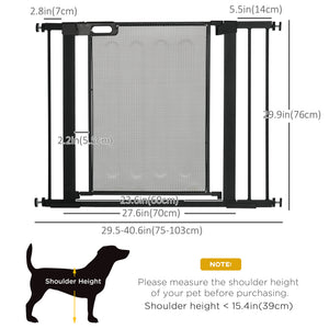29.5"-32.3" Metal Pet Gate, w/ Auto Closing Door, Double Locking, Dog Gate for Doorways, Stairs, Hallways – view 9