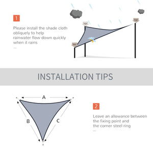 Triangle 10' Canopy Sun Sail Shade Garden Cover UV Protector Outdoor Patio Lawn Shelter with Carrying Bag Grey