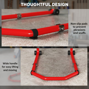 Motorcycle Stand Lift, 850 lbs Capacity Front & Rear Combo Wheel Paddock Stand Lift for Dirt Bikes, Red