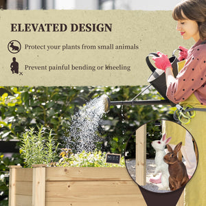 34"x18"x30" Wooden Raised Garden Bed, Elevated Planter Box with Legs, Drainage Holes, Inner Bag for Garden – view 9