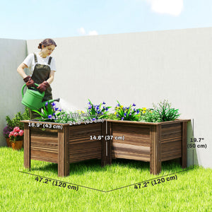 Raised Garden Bed, 47.2" x 47.2" x 19.7" Wooden Elevated Planter Box Outdoor with Legs, for Vegetables – view 9