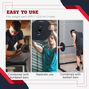 Soozier 4 Piece dumbbell Weight Plates Set 2 x 11lbs and 2 x 22lbs Black (Weights Only)