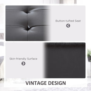 44" PU Leather Tufted Ottoman Shoe Bench Storage Chest Hallway Brown – view 5