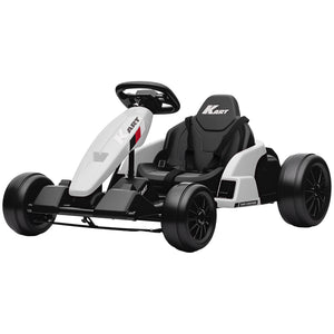 Qaba 24V Electric Go Kart with Dual 150W Motors, Adjustable Seat & 11.2MPH High Speed, Slow Start, 5-Point Harness
