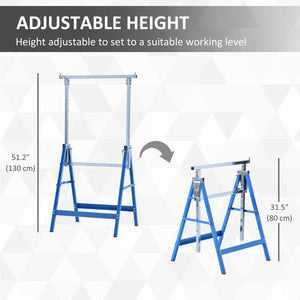 Set of 2 Adjustable Telescopic Builders Trestle, DIY Steel Work Bench Carpenter – view 10