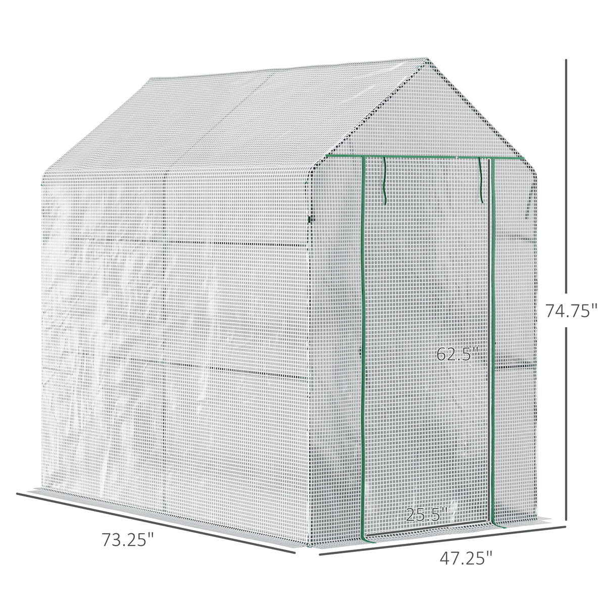 73" x 47" x 75" Walk-in Greenhouse Outdoor Portable Plant Flower Growth Warm House Garden Tunnel Shed – view 2