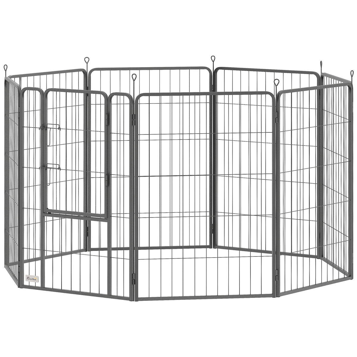 31.5" Dog Playpen Indoor Outdoor, Portable Foldable 8 Panels Pet Playpen with Door & Strap for Medium Dogs – view 2