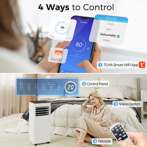 10000 BTU Portable Air Conditioner, AC Unit with Dehumidifier, Fan, WiFi Voice Remote Control, for Room up to 441 Sq. ft