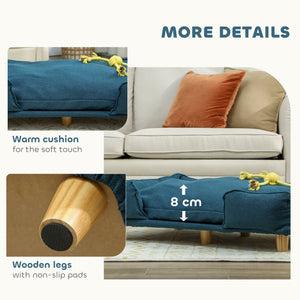 Washable Dog Sofa for Large Dogs, Elevated Pet Couch with Anti-slip Foot Pads, Dark Grey