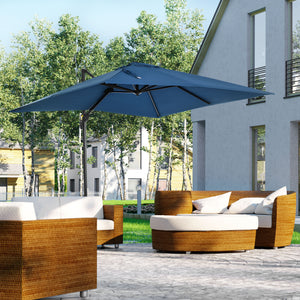 8' x 8' Square Patio Hanging Offset Umbrella with 360° Rotation – view 13