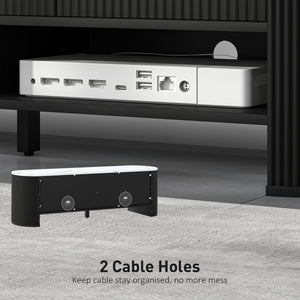 TV Stand, Modern TV Table with Marble-Effect Top, 3 Drawers and 2 Open Shelves for 32-65 Inch Television, Natural