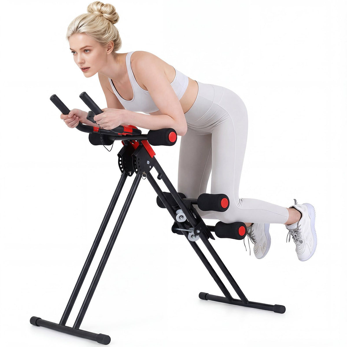 Ab Workout Equipment Foldable Abdominal Trainer Adjustable Ab Machine-Black view 2