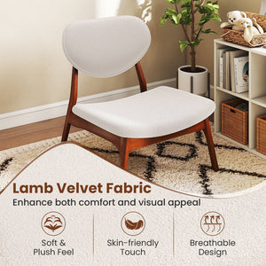 Accent Chairs Set of 2 with Side Table and Solid Wood Frame-Beige view 6