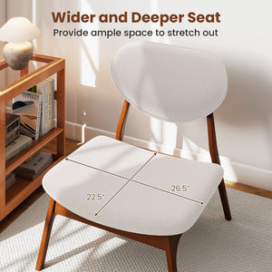 Accent Chairs Set of 2 with Side Table and Solid Wood Frame-Beige view 7