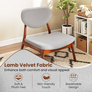 Accent Chairs Set of 2 with Side Table and Solid Wood Frame-Gray view 6