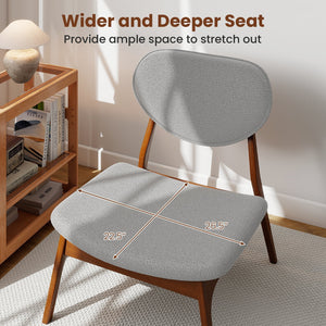 Accent Chairs Set of 2 with Side Table and Solid Wood Frame-Gray view 7