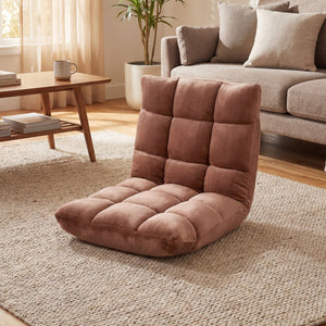 Adjustable 14-position Cushioned Floor Chair-Beige view 2