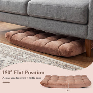 Adjustable 14-position Cushioned Floor Chair-Beige view 9