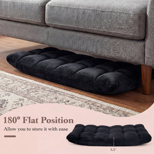 Adjustable 14-Position Floor Chair Folding Lazy Gaming Sofa Chair-Black view 9