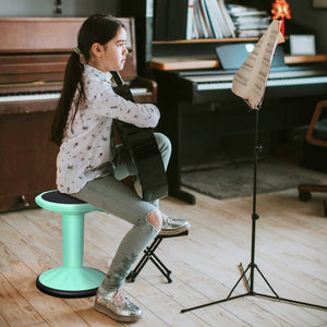 Adjustable Active Learning Stool Sitting Home Office Wobble Chair with Cushion Seat -Green view 3