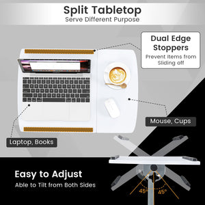 Adjustable Angle Height Rolling Laptop Table-White view 8