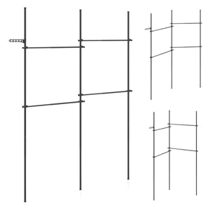 Adjustable Floor to Ceiling Clothes Rack with 4 Hanging Rods-Black view 4