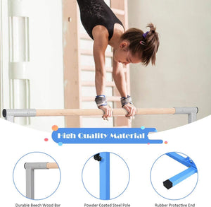 Adjustable Gymnastics Bar Horizontal Bar for Kids-Blue view 3