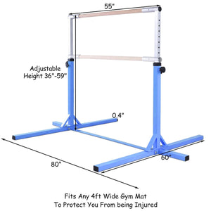 Adjustable Gymnastics Bar Horizontal Bar for Kids-Blue view 4