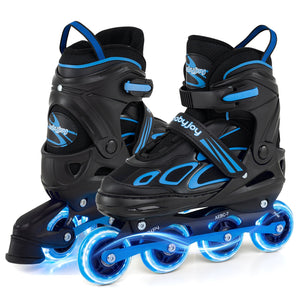 Adjustable Kids' Incline Skates 4 Sizes Adjustable Blade Roller-Blue