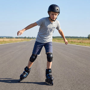 Adjustable Kids' Incline Skates 4 Sizes Adjustable Blade Roller-Blue view 2