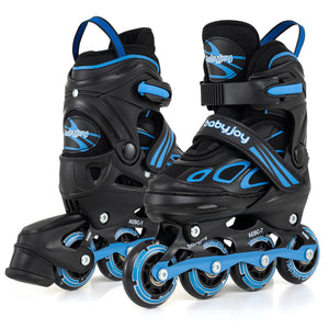 Adjustable Kids' Incline Skates 4 Sizes Adjustable Blade Roller-Blue view 4