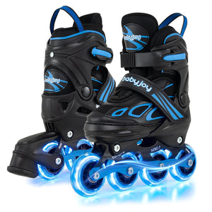 Adjustable Kids' Incline Skates for Boys Girls Ages 5-14-Blue